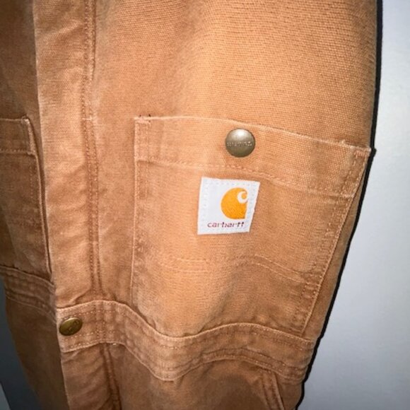 Carhartt Duck Canvas Insulated Overalls Women 8X32 Quilted Lining - Picture 6 of 9